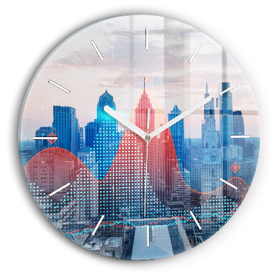 Vertikálne hodiny Mesto v digitálnych vlnách