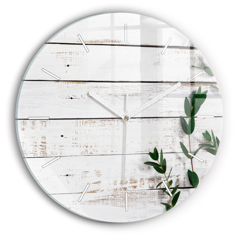 Vertikálne sklenené hodiny Drevené dosky s listami